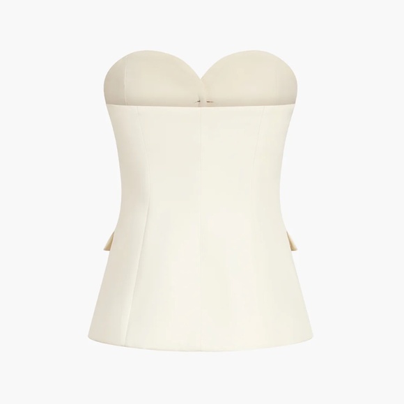 NWT Commense Sweetheart Button Up Ivory Tailored Tube Top Corset Womens S - Picture 3 of 11